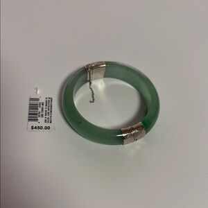 Green and Silver Bangle Bracelet